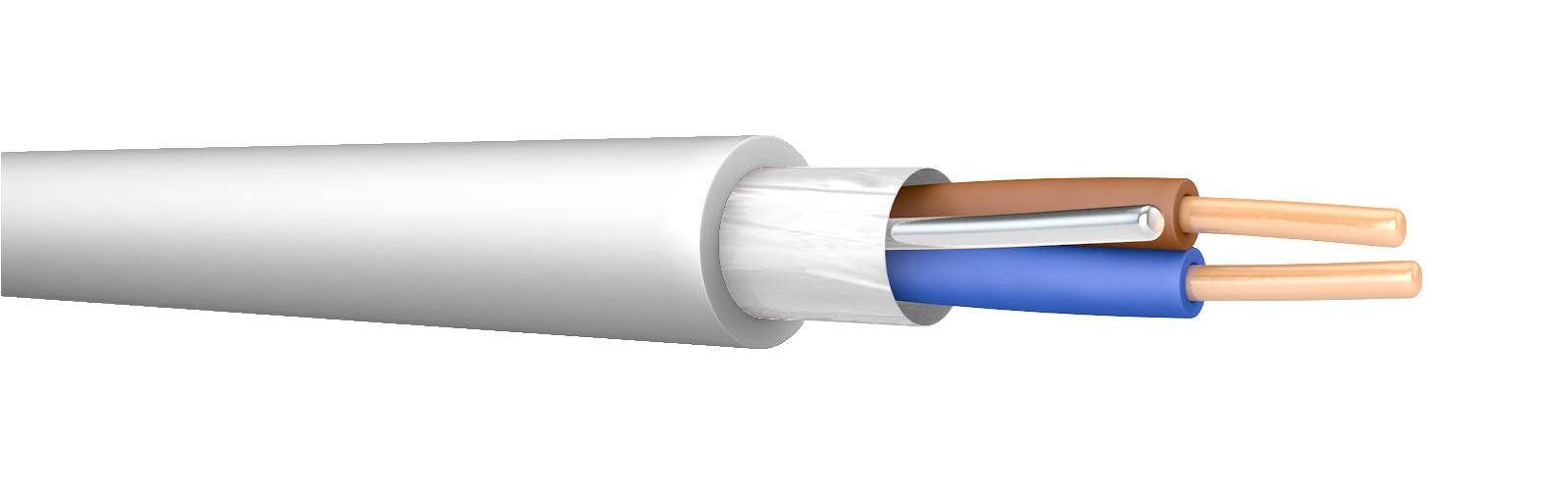 1.5mm 2 Core White Flame Cable Cut To Length